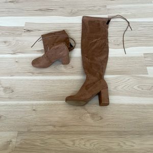 Chinese Laundry thigh high brown suede boots
